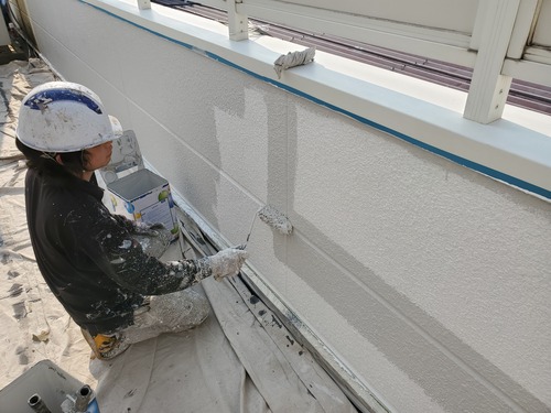 暑い暑い！越谷市工場の外壁塗装工事　