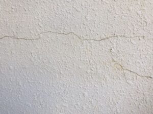 横側に広がる外壁のひび割れ