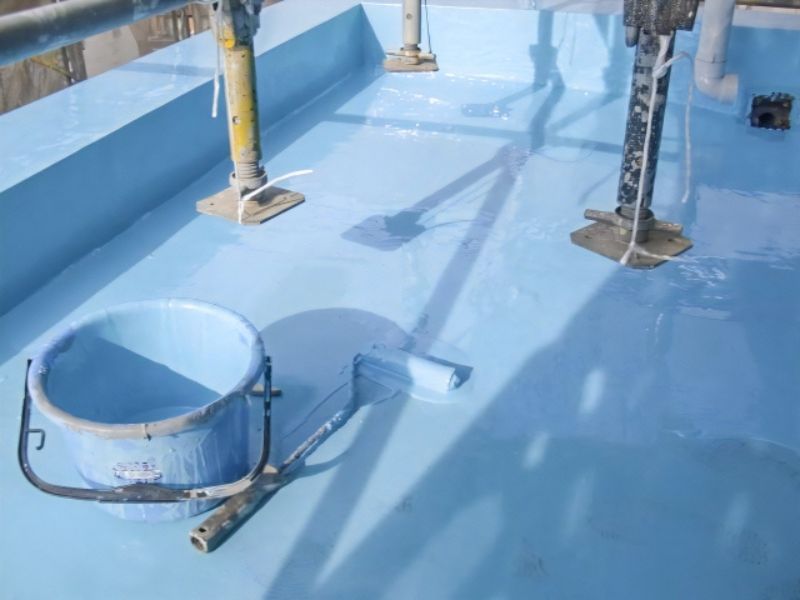 屋上防水・ウレタン防水工事様子